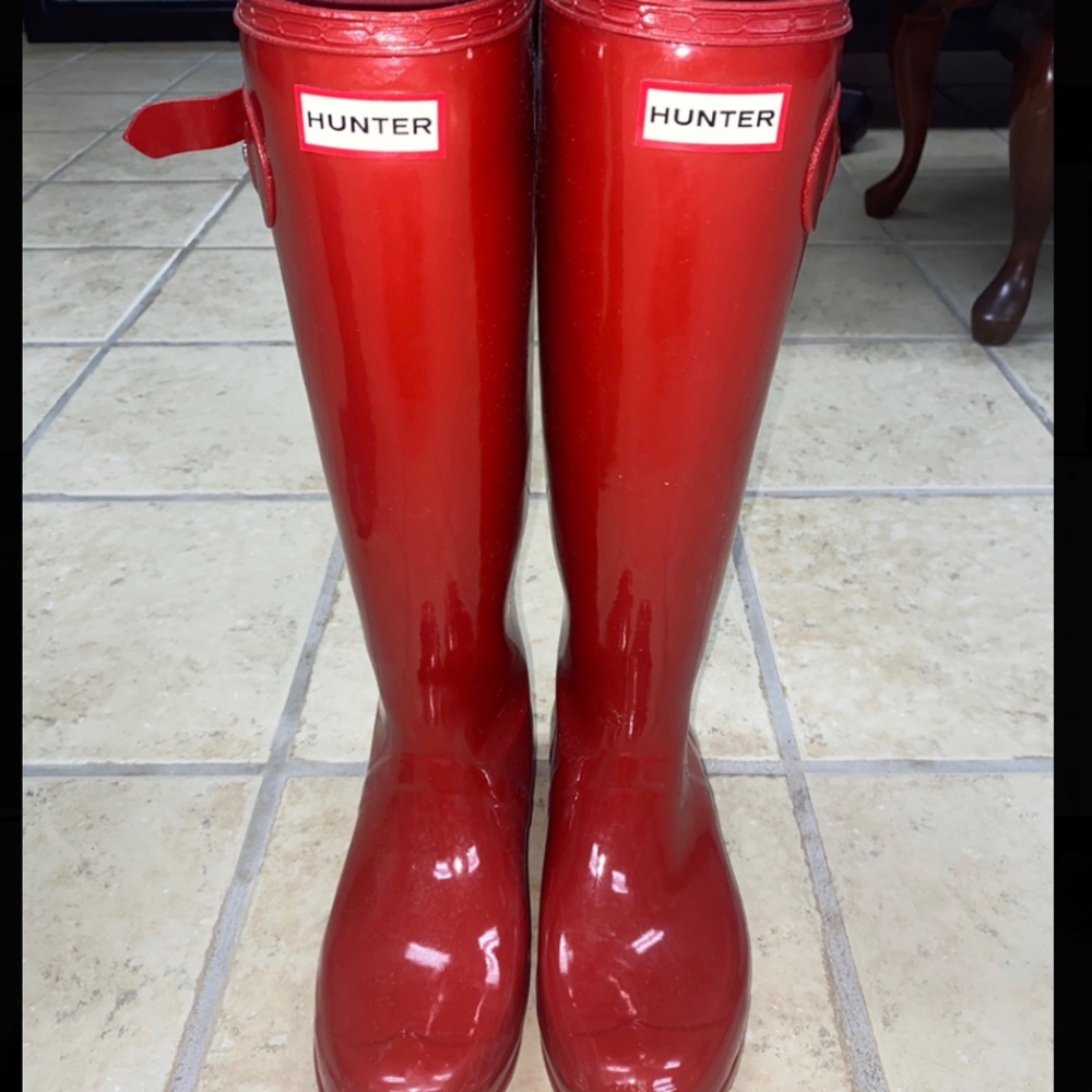 Red hunter boots!
